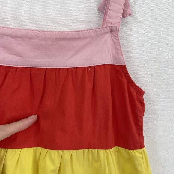 Hanna Andersson Dress Girls 5/110 cm Rainbow Stripe Sundress Tank Long Lined Bow - Picture 14 of 16